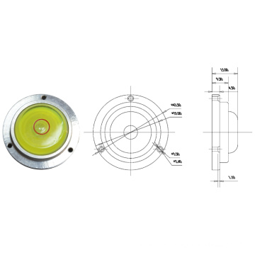 mini round bubble level with metal base